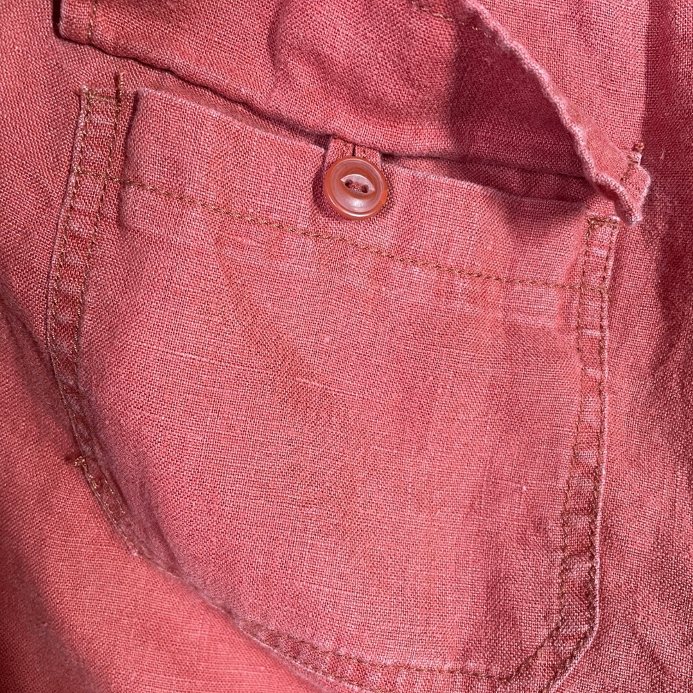 Sanctuary Linen Cargo Pants Womens Medium Coral 100% Elastic Drawstring Waist - Picture 7 of 13